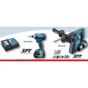 Tassellatore combinato dhr263z + avvitatore a massa battente dtd146 + caricabatteria dc18rc + 3 batterie bl1830